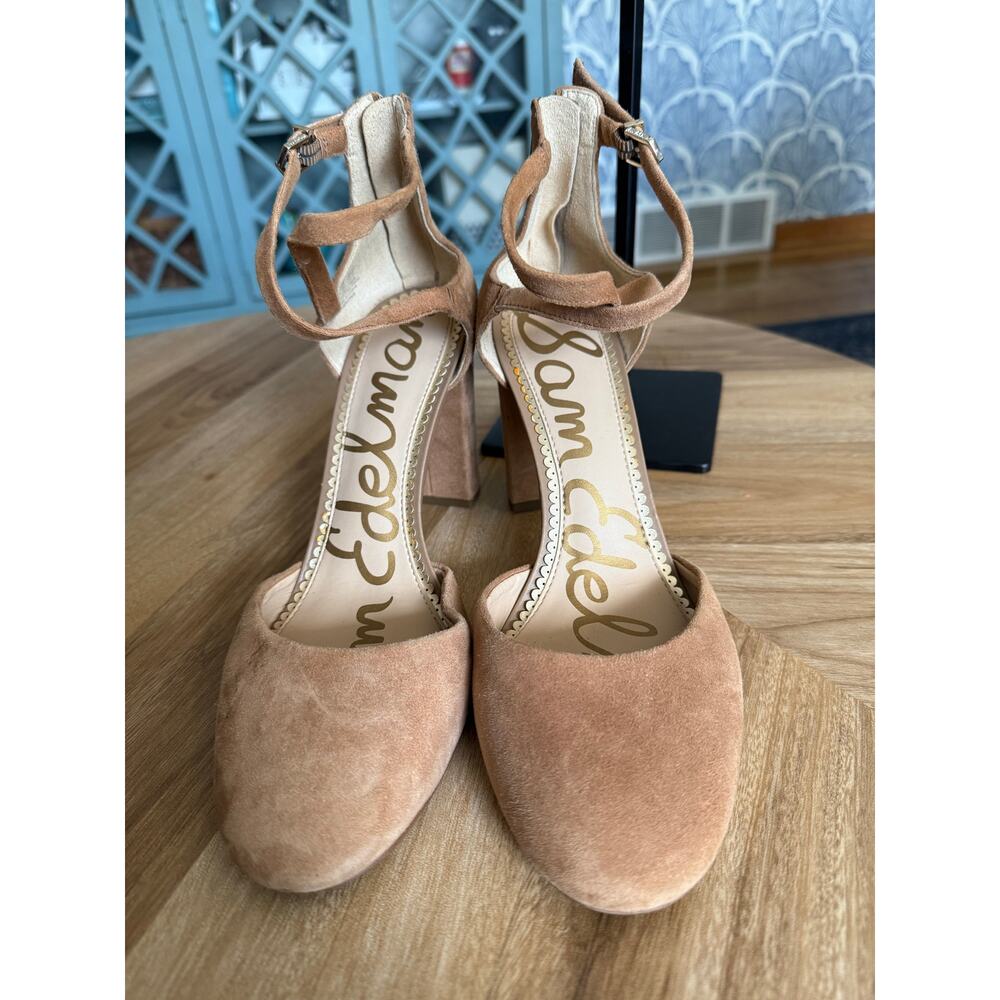 Sam Edelman CrissCross Ankle Strap Rounded Toe 3.5 IN Heels